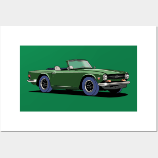 Triumph TR6 Car in green Posters and Art